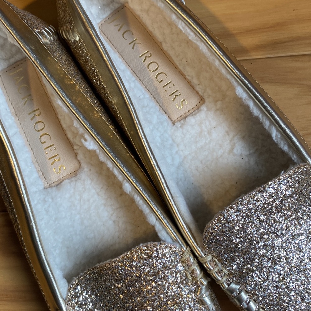 Jack Rogers Gold Glitter Loafers - Picture 2 of 3